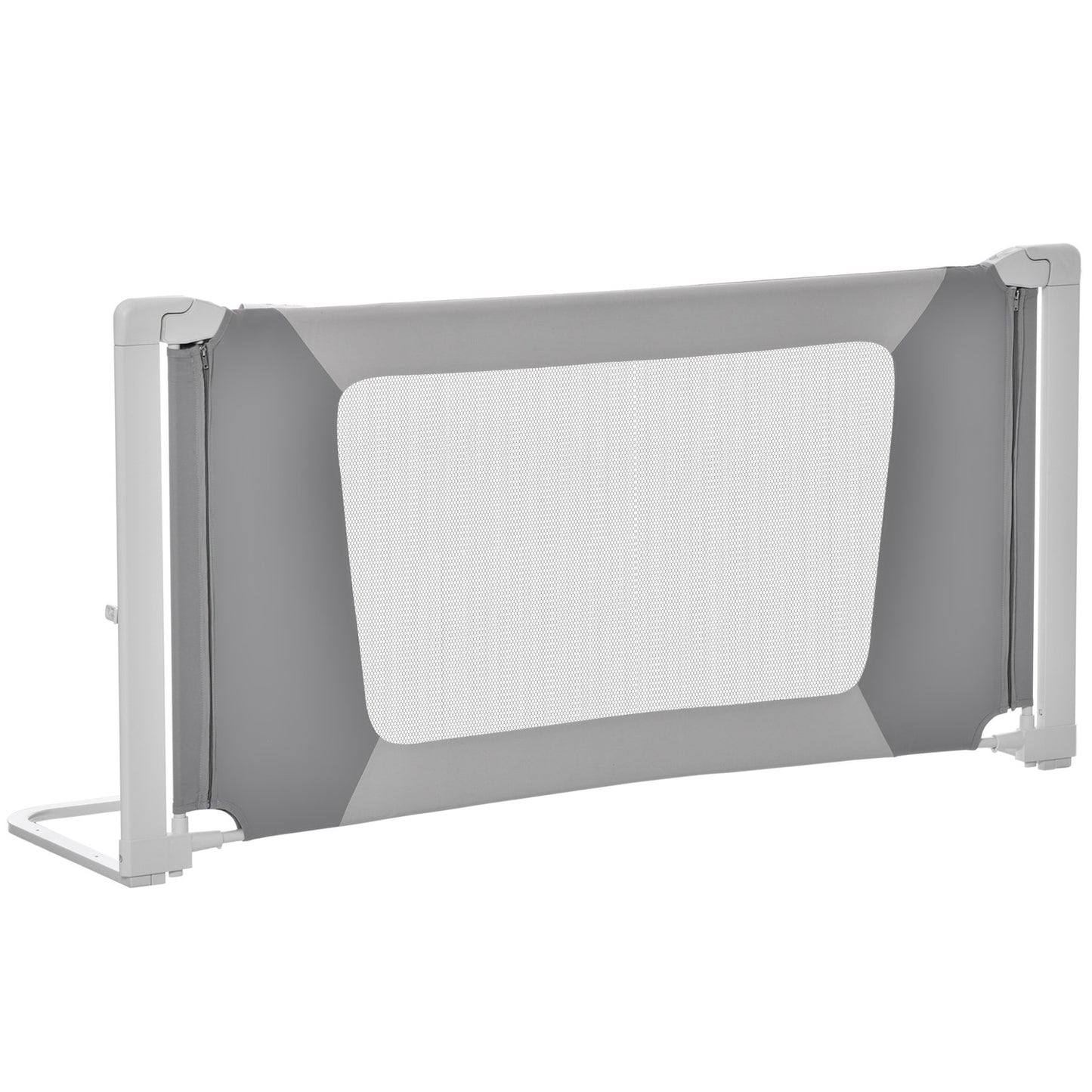 Children's bed rail, adjustable, L-shaped legs, gray