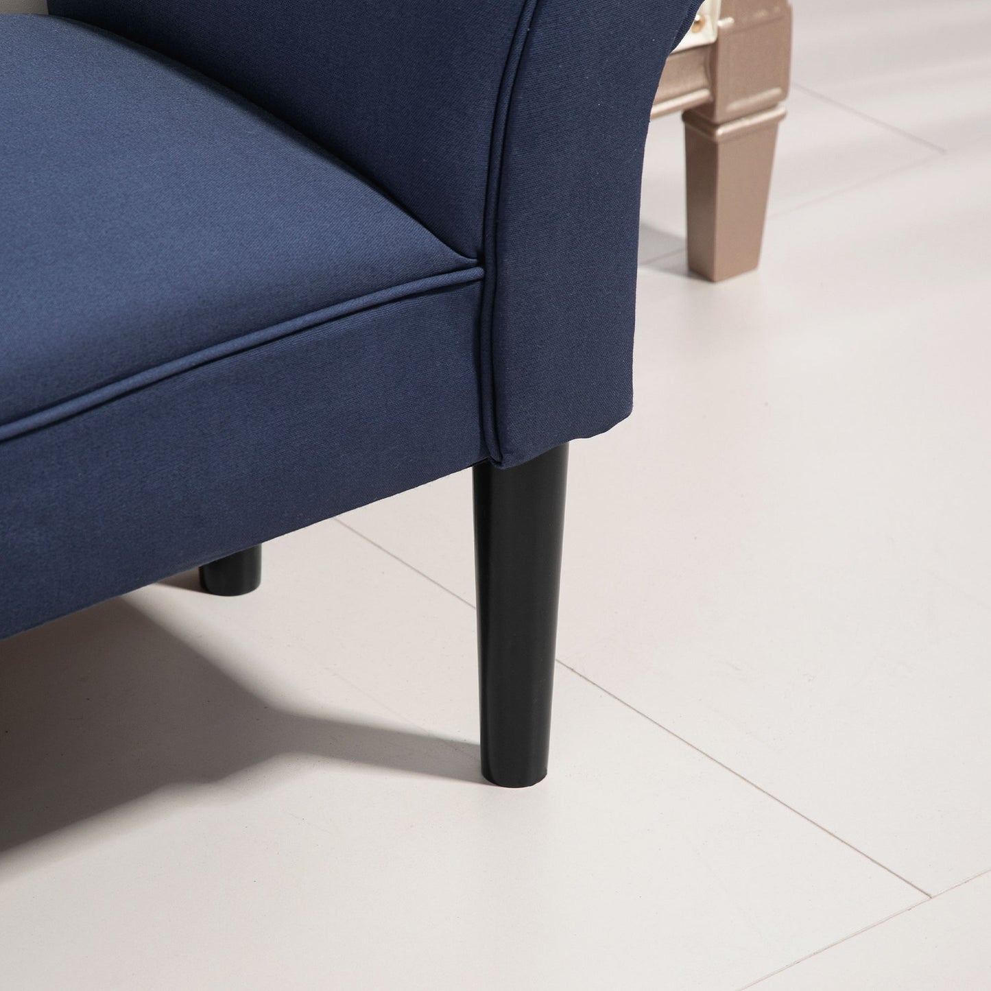 Blue upholstered bed bench, 130 kg Capacity, 102 x 36 x 51 cm