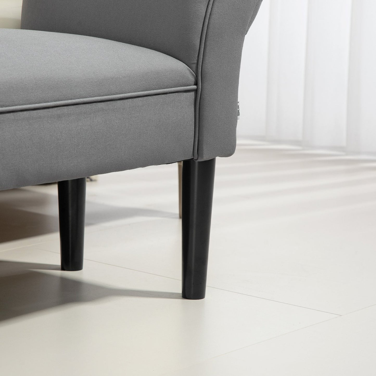 Dark gray upholstered hall bench, 130 kg load, 102x36x51 cm