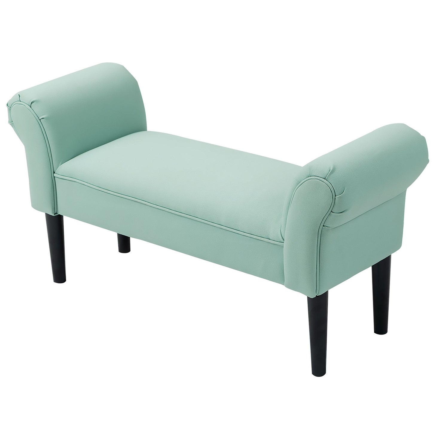 Green upholstered hall bench, 130 kg capacity, 102x36x51 cm