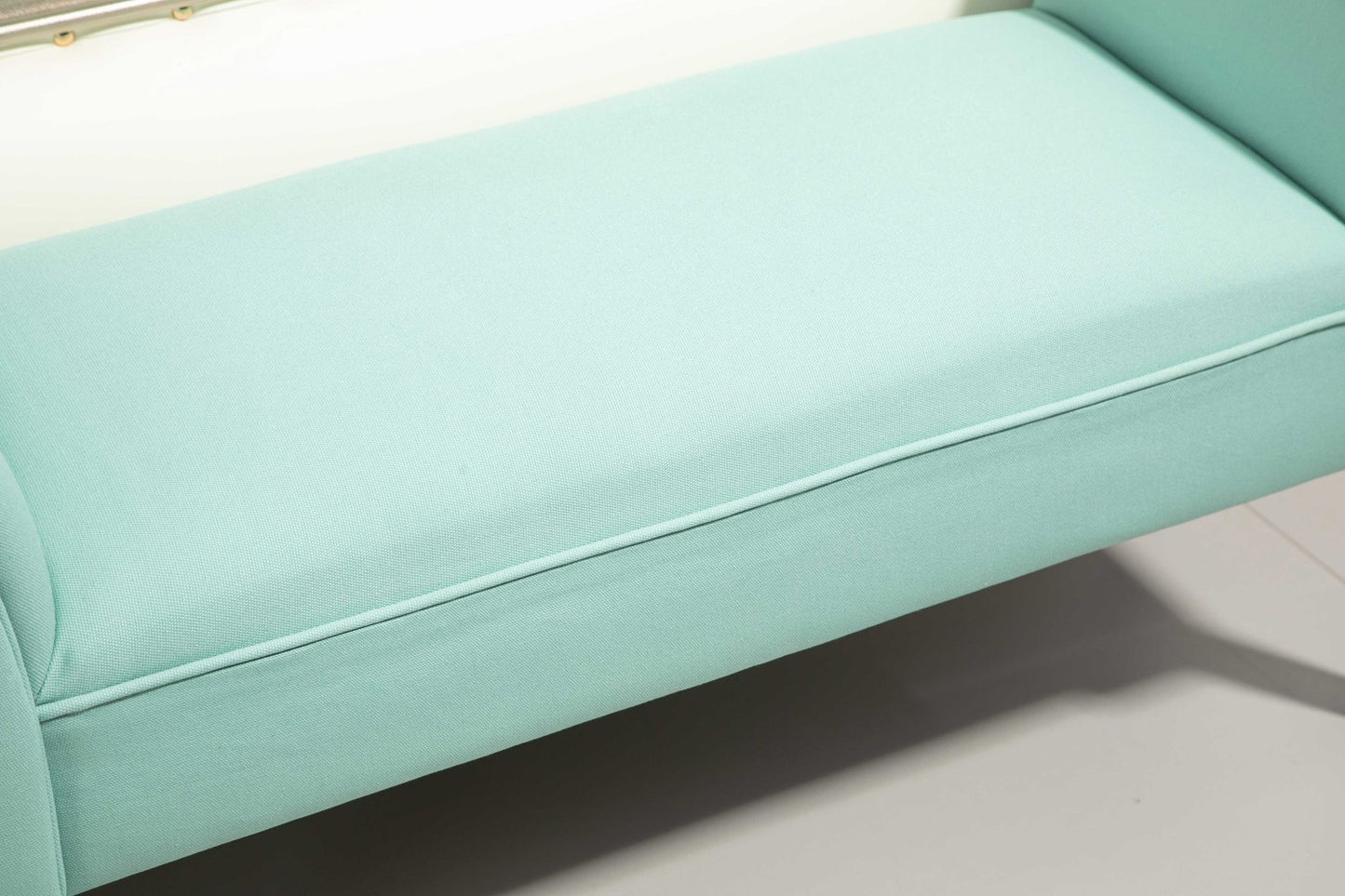 Green upholstered hall bench, 130 kg capacity, 102x36x51 cm