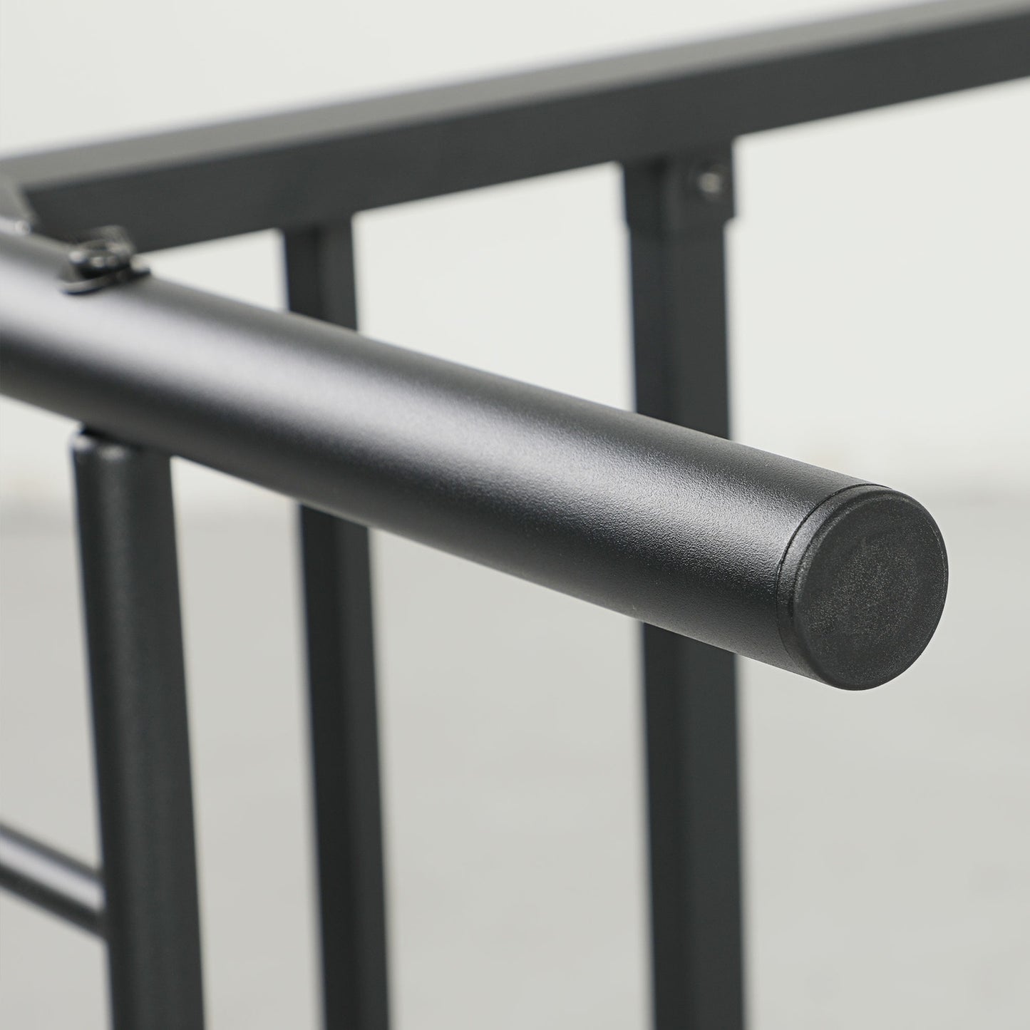 Metal folding bed frame, 200x90 cm, black, 82.5 cm high