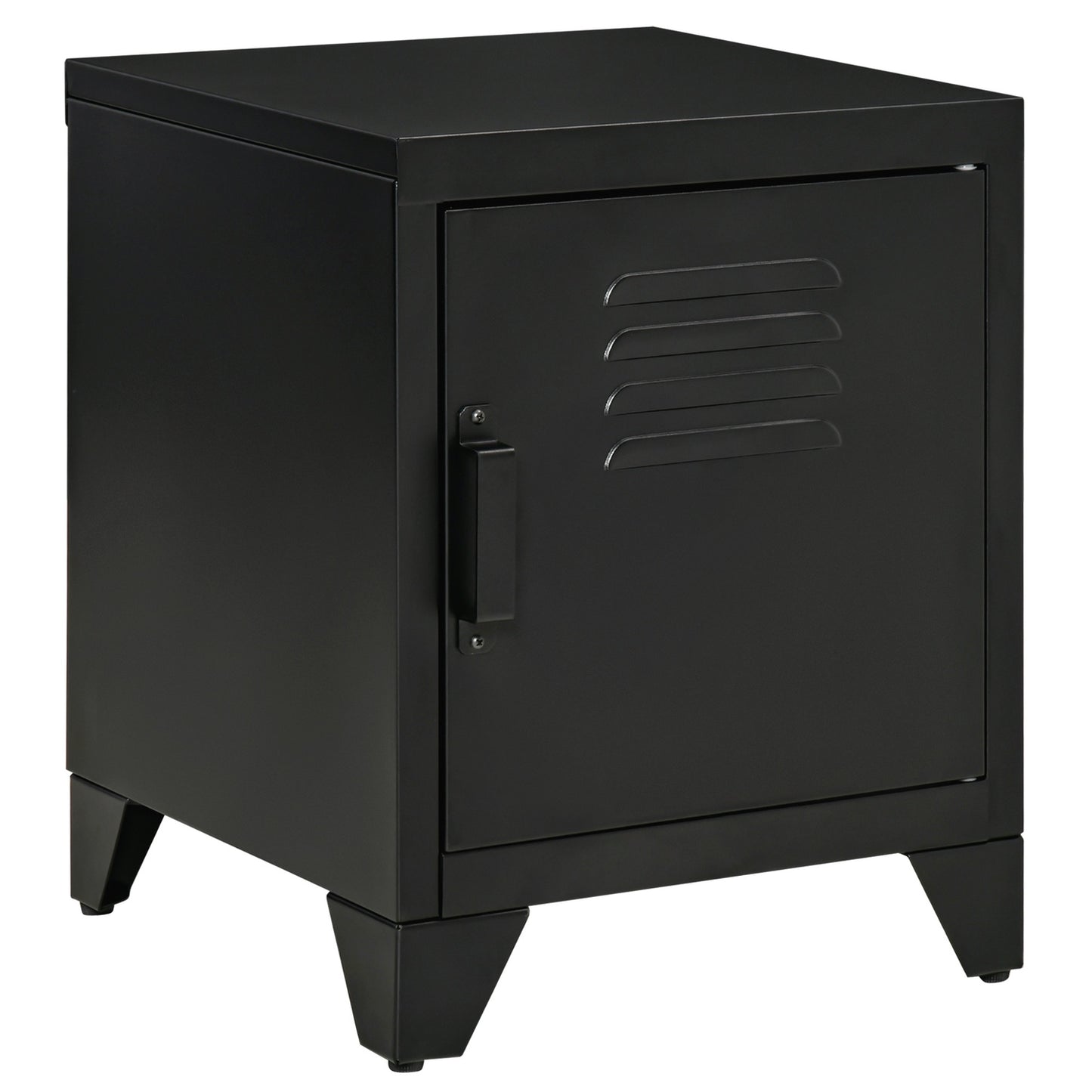 Bedside table in black metal with adjustable shelf 50x40x47.5 cm