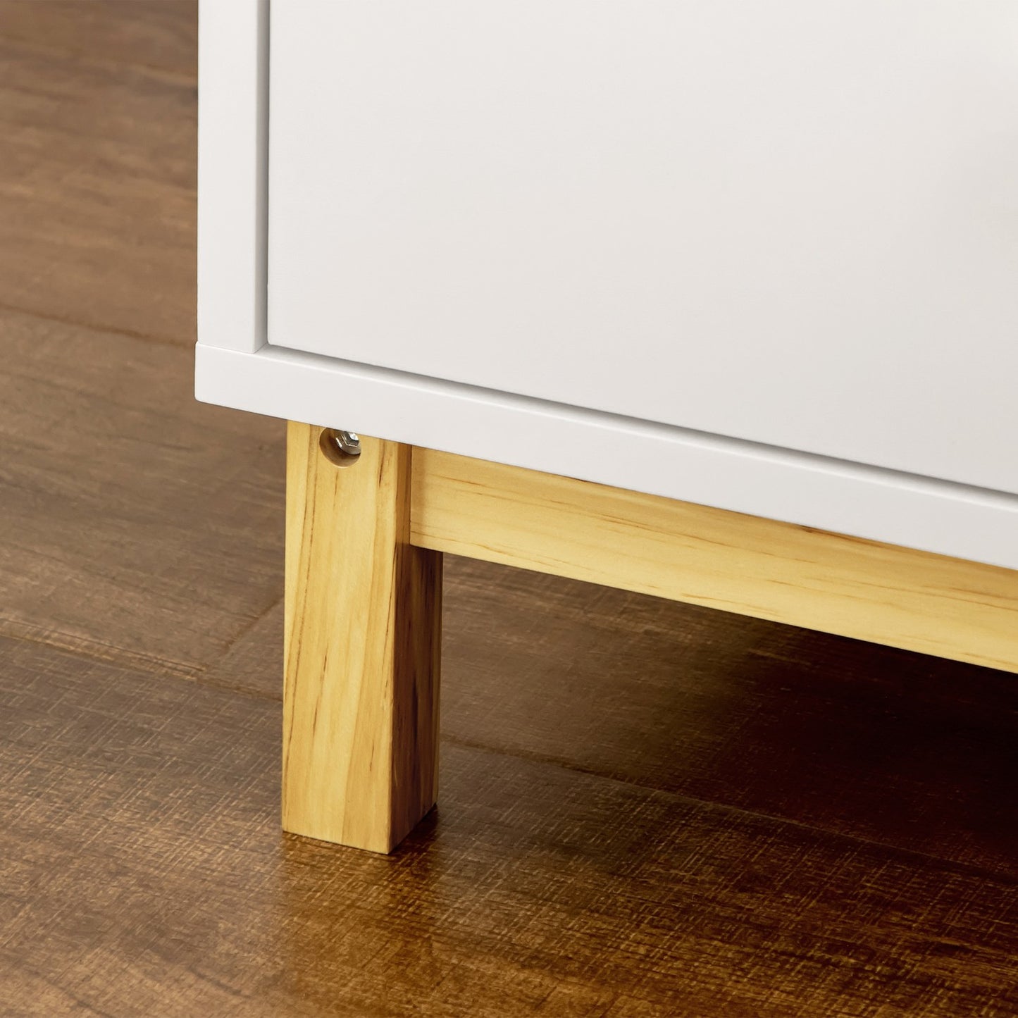White bedside table with 2 drawers - 50x40x55 cm