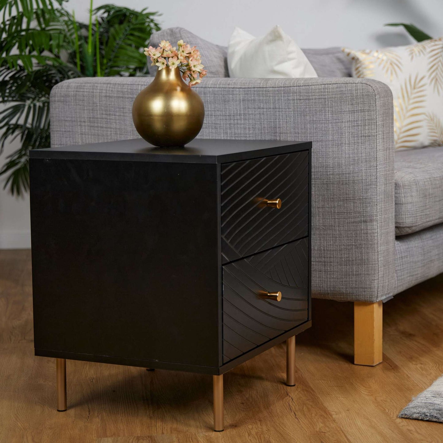 Bedside cabinet with 2 drawers