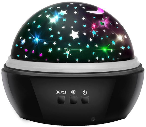 Bedside lamp with a projector - black LP16857