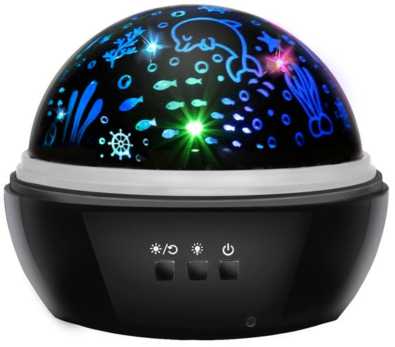Bedside lamp with a projector - black LP16857
