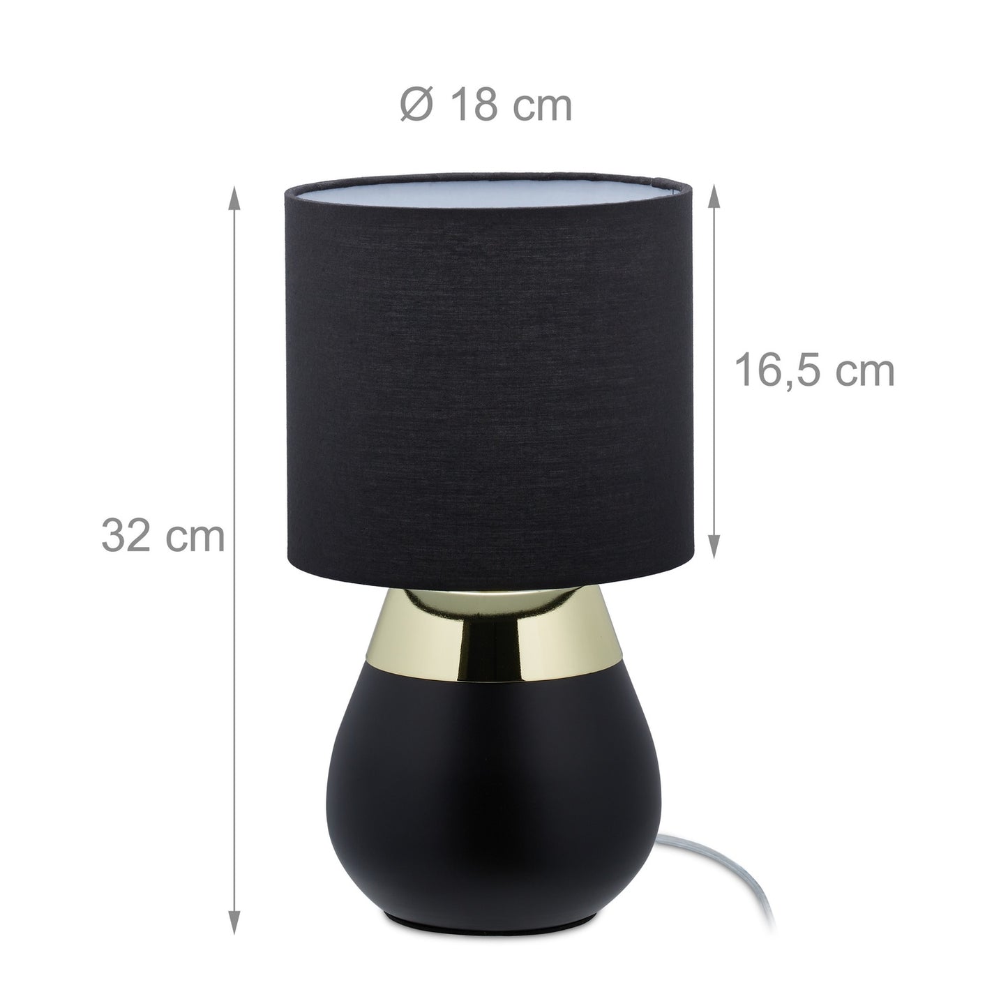 Bedside lamp with touch function black