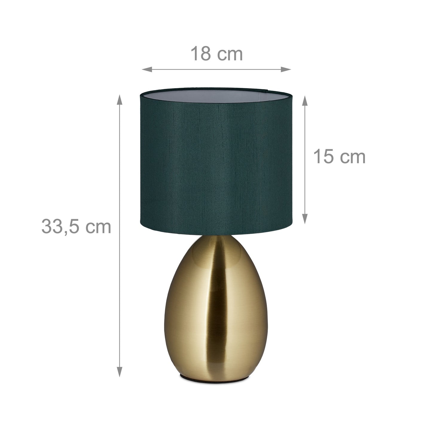 Bedside lamp with touch function brass