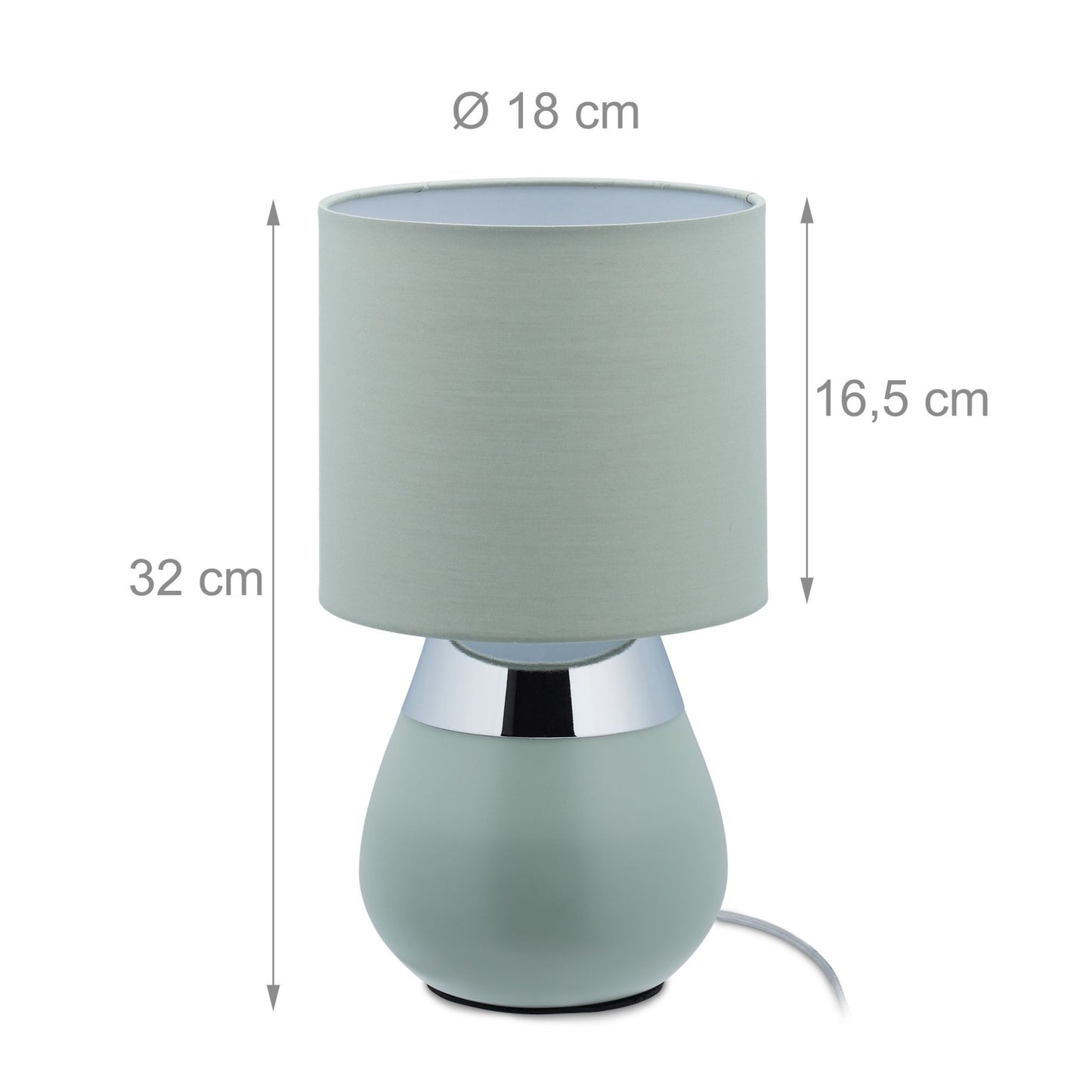 Bedside lamp with touch function green