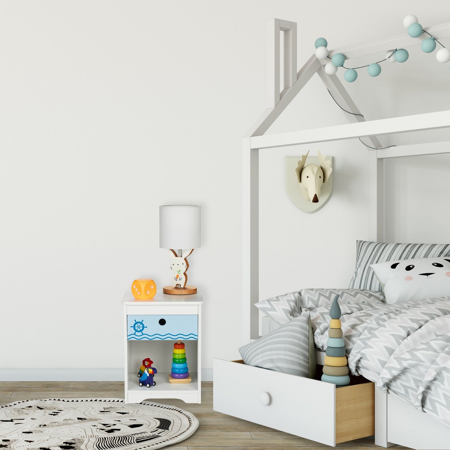 Bedside table for children with drawer