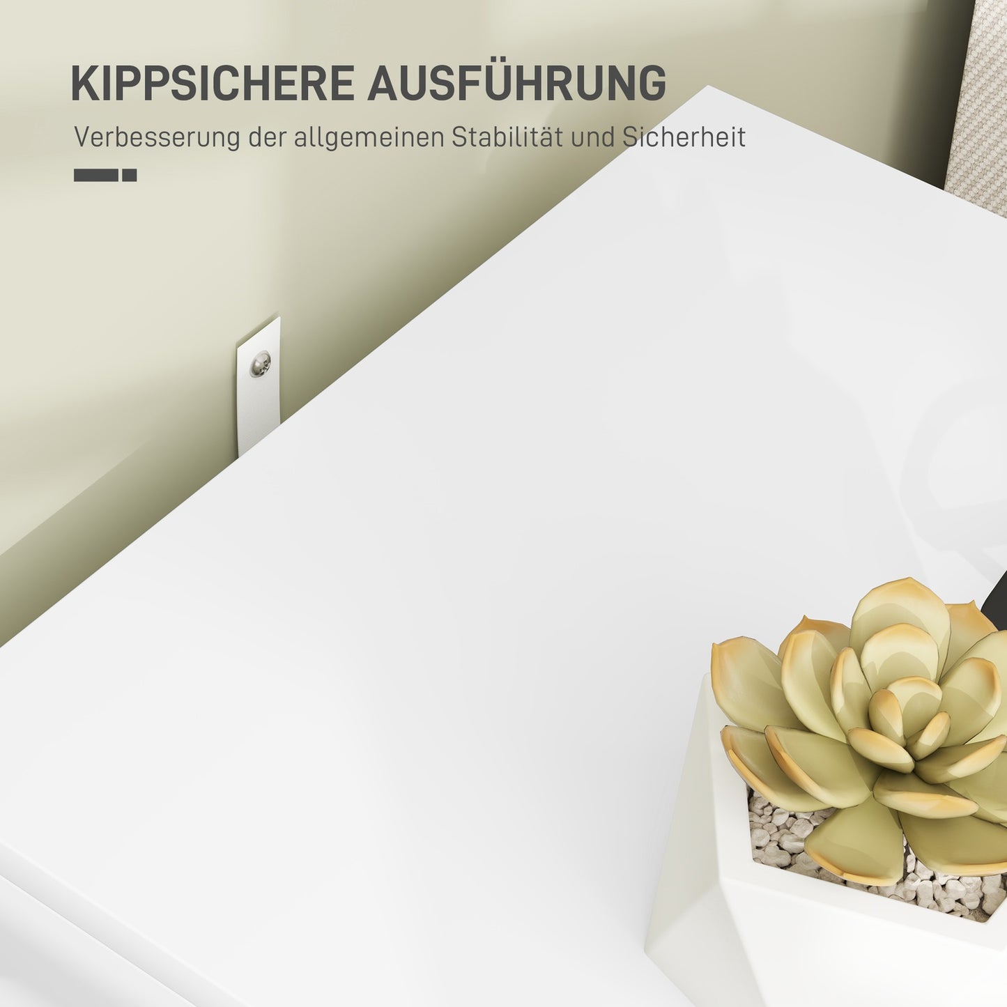 Bedside table with 2 drawers, Gold handle, White 40x40x50cm