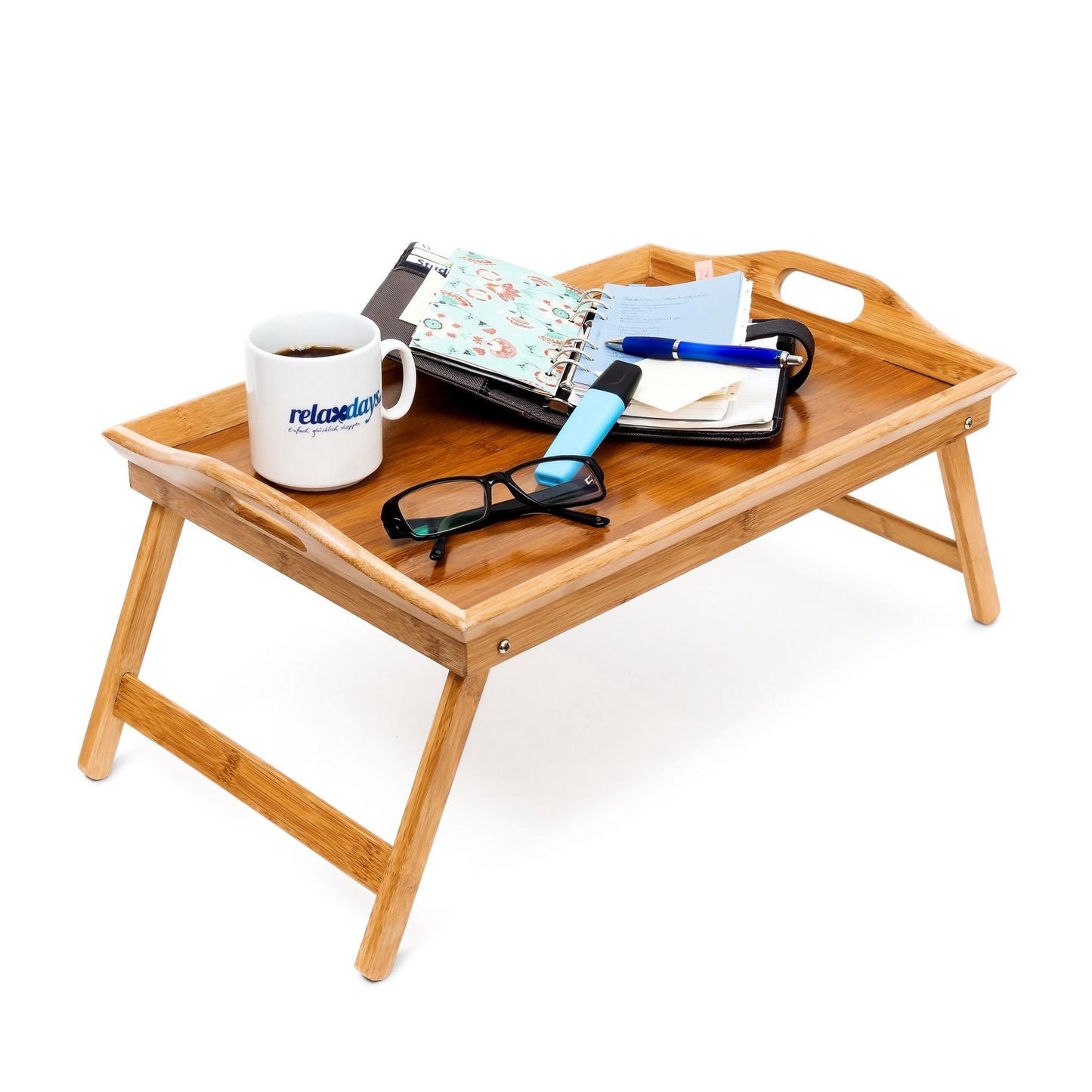Bed tray in lacquered bamboo