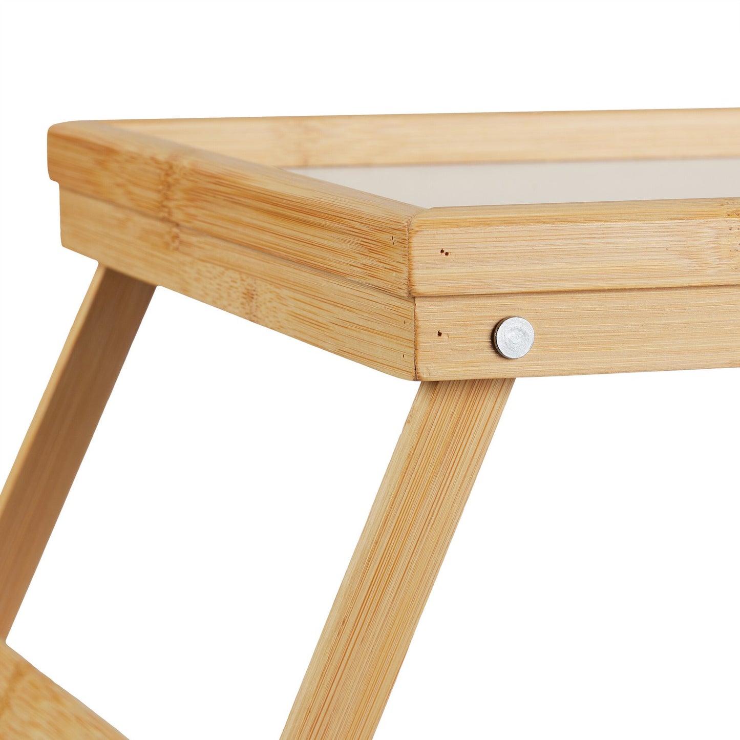 Bed tray in white and bamboo