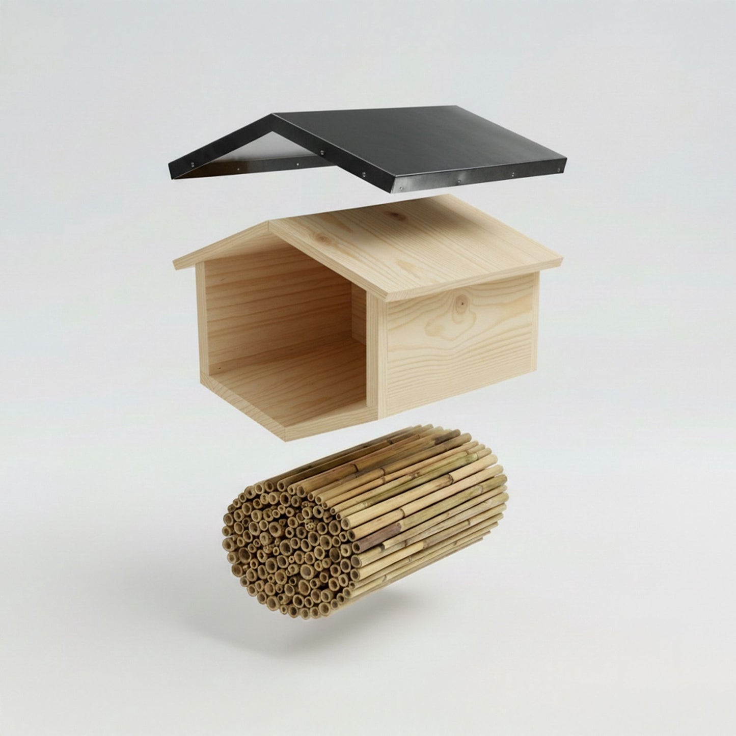 Bee Hotel with Metal Roof for Wild Bees
