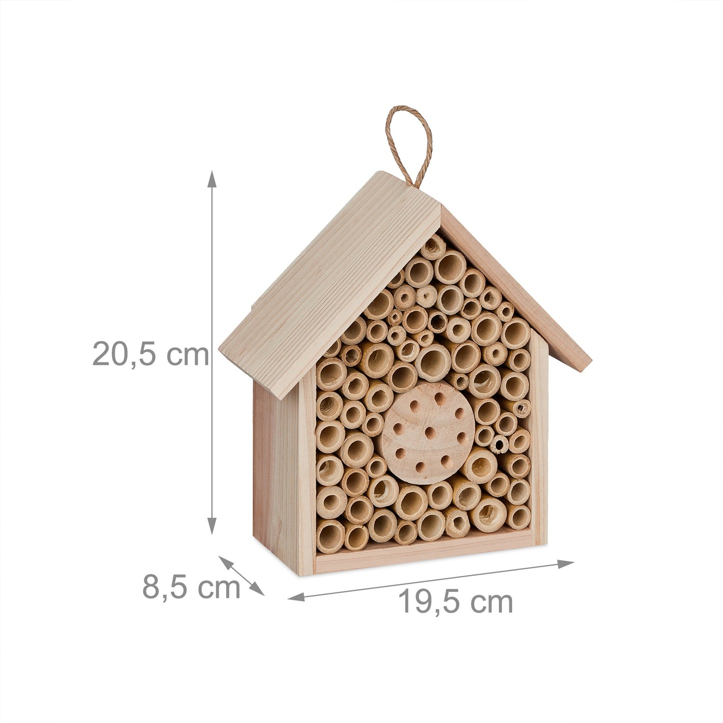 Bee hotel made of untreated wood