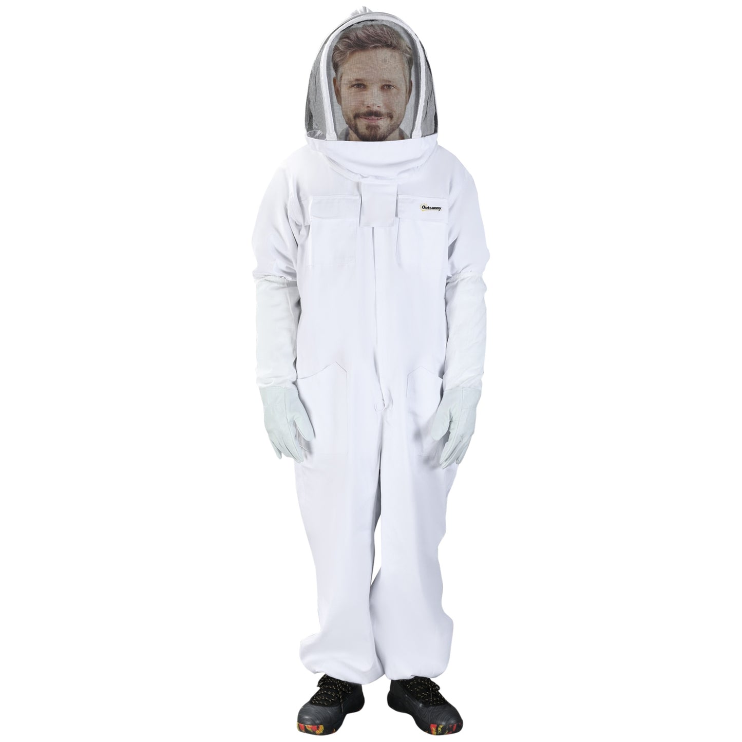 Cotton beekeeping suit with veil and gloves, unisex, XXXL