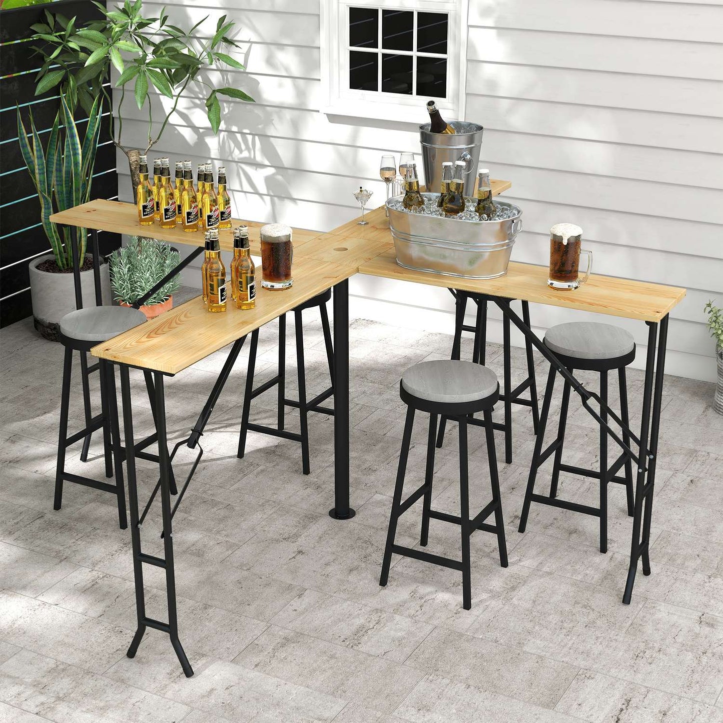 Folding beer tent table for 20 people, 105 cm, 120 kg Capacity