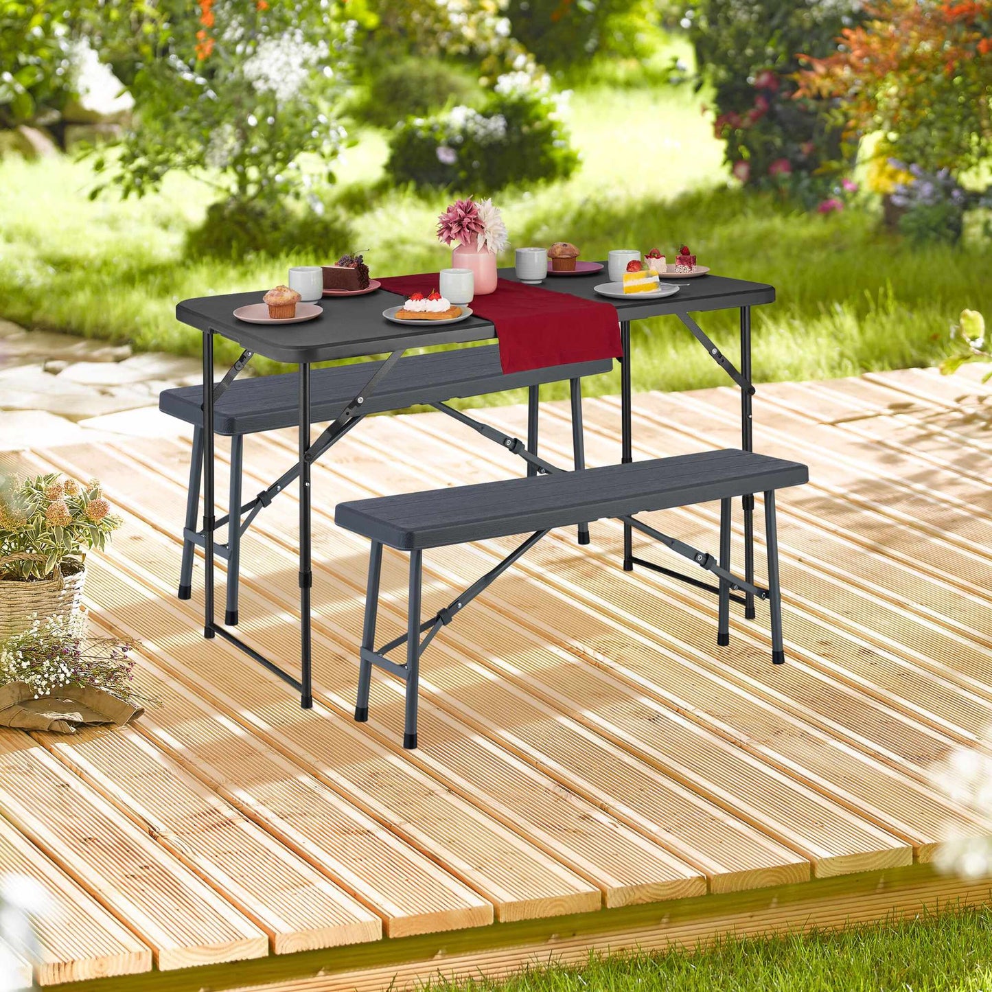 Beer bench set of 2 wooden look