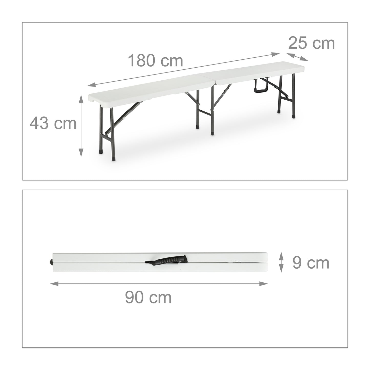 Beer bench white Set of 2