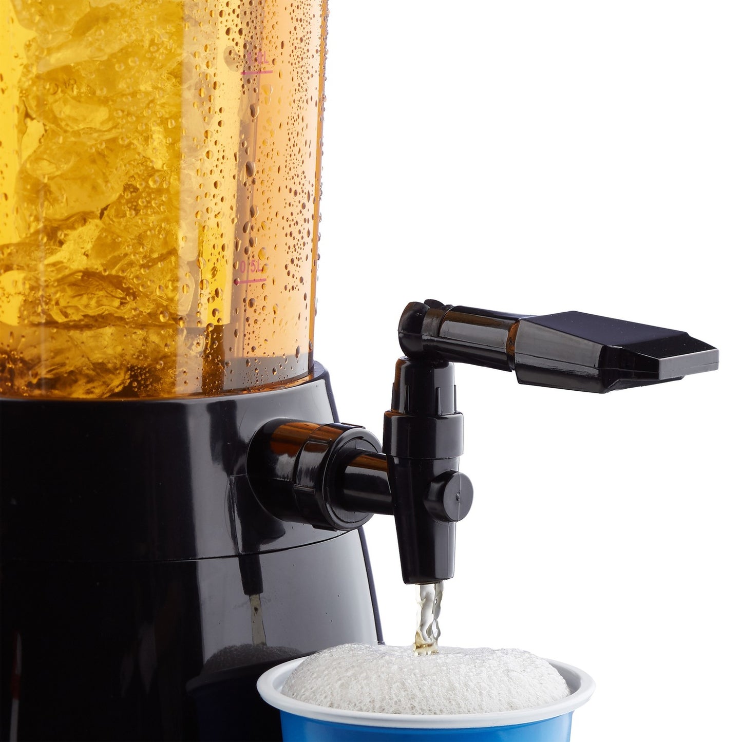 Beer column with tap