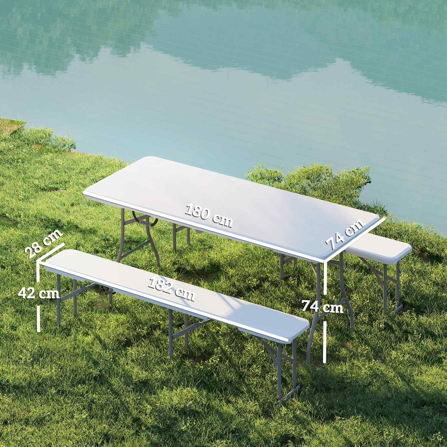 Foldable Beer Table Set - 3 Piece, Portable for Parties