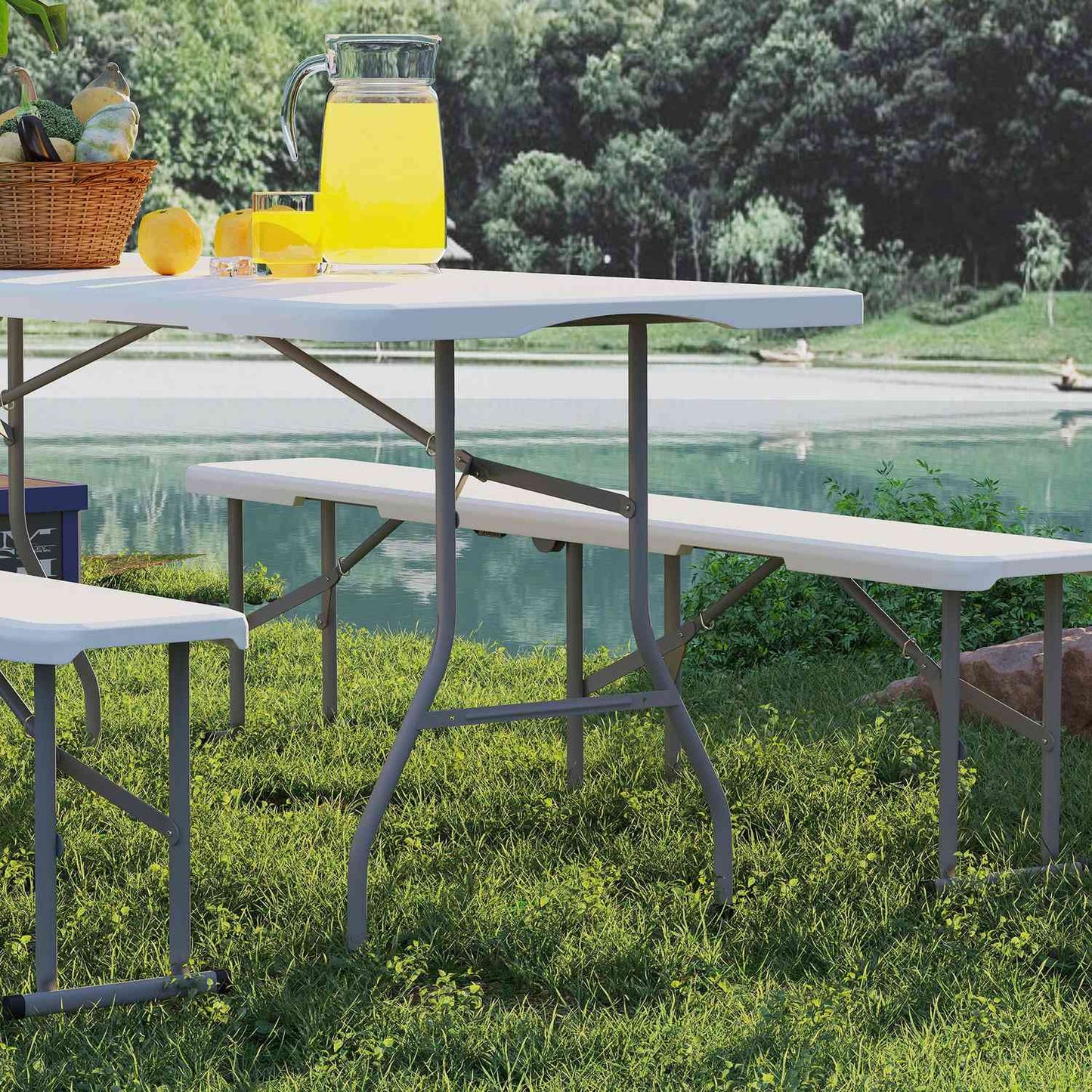 Foldable Beer Table Set - 3 Piece, Portable for Parties