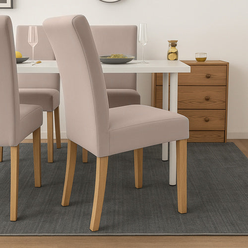 Beige Chair Covers, Set of 6, Stretchable Fabric