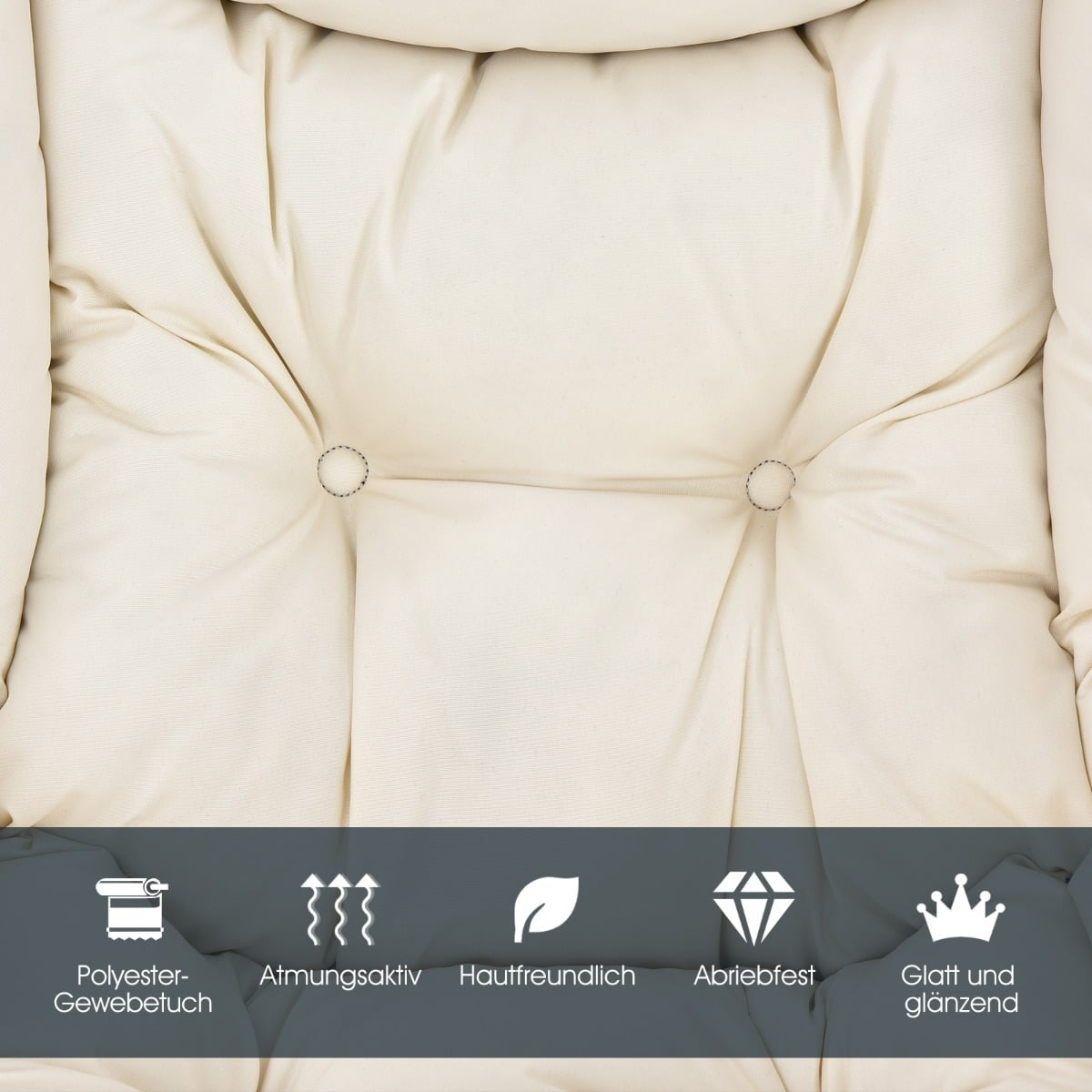 Beige Recliner Chair with Armrests & Side Pocket, 114kg Capacity