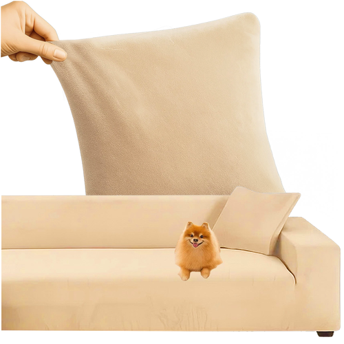 Beige Sofa Cover, 145-185cm, Stretch Fabric