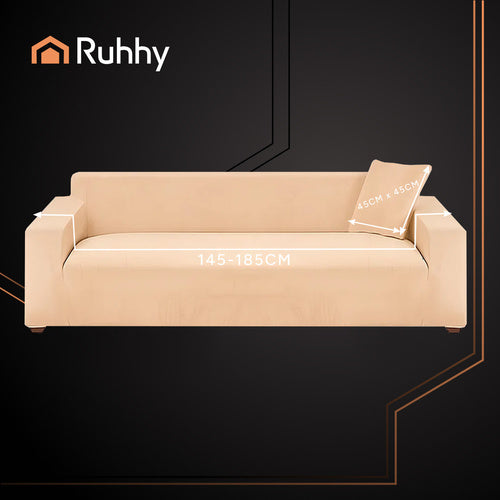 Beige Sofa Cover, 145-185cm, Stretch Fabric