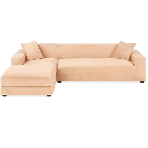 Beige Sofa Cover, Stretchable, 190-230cm