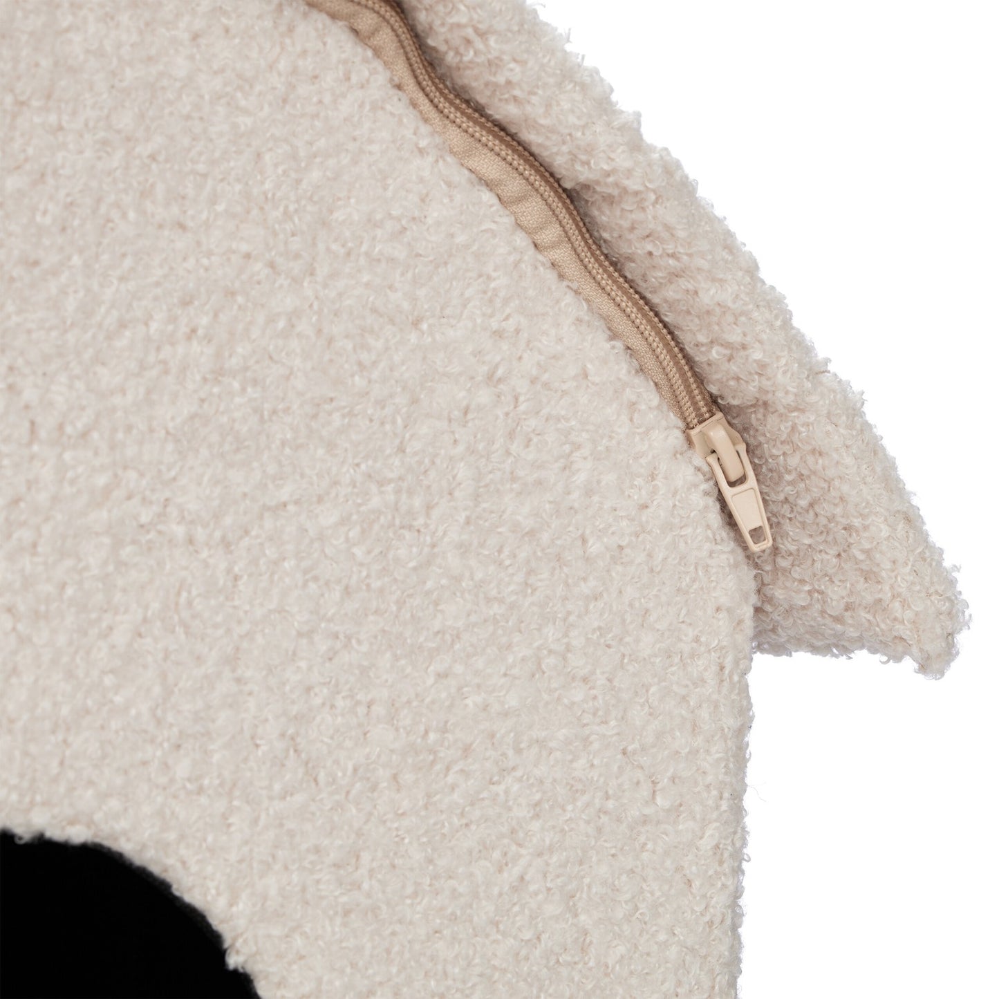 Beige cat pit with scratching surface