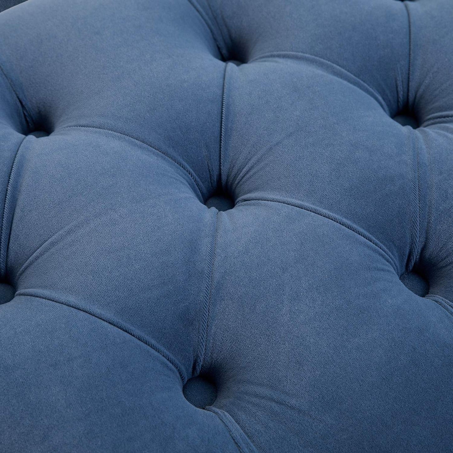 Velvet blue shoe bench - bedroom, raised legs, 118x45x42 cm