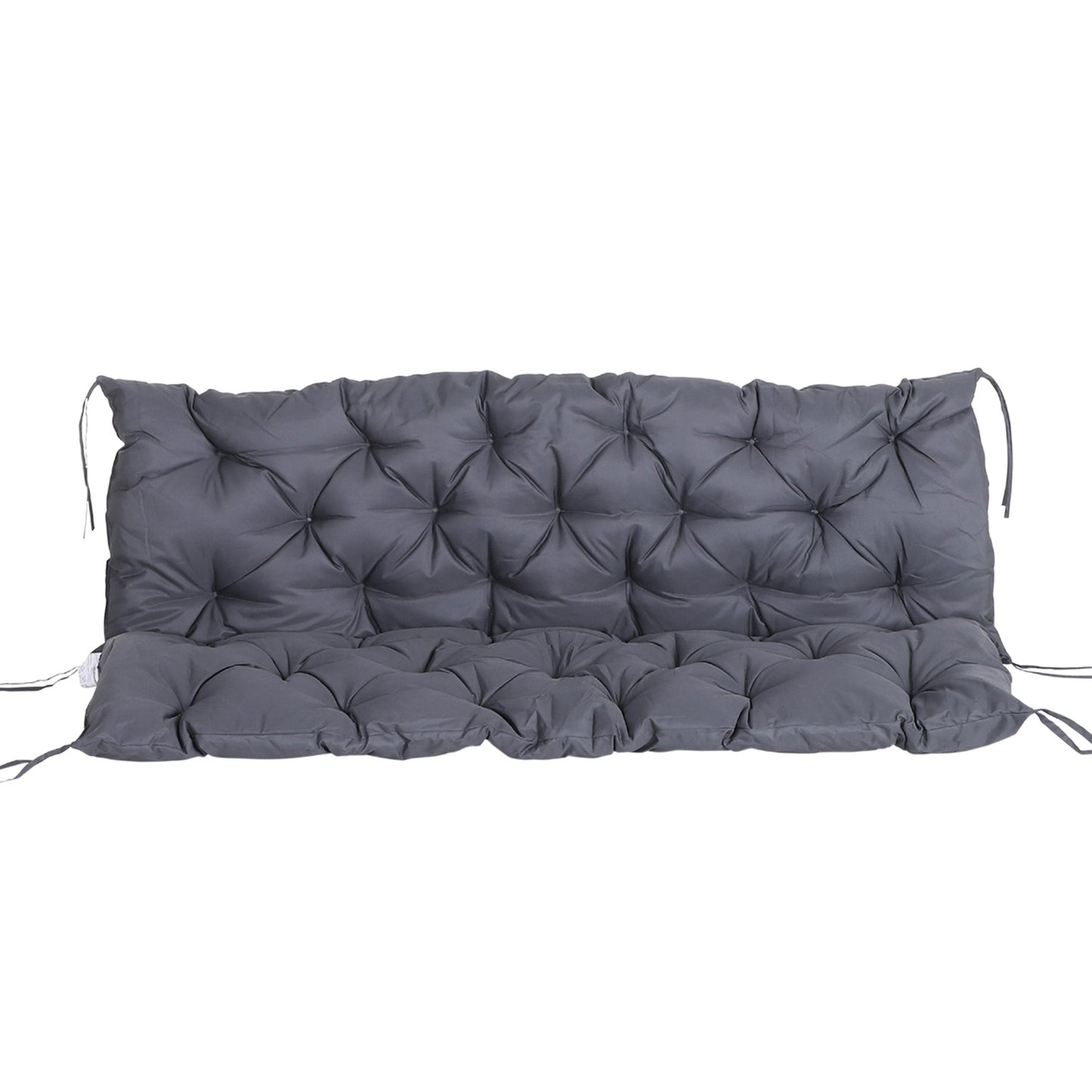 Garden bench cushion set, cotton, dark grey, 150x98x8 cm