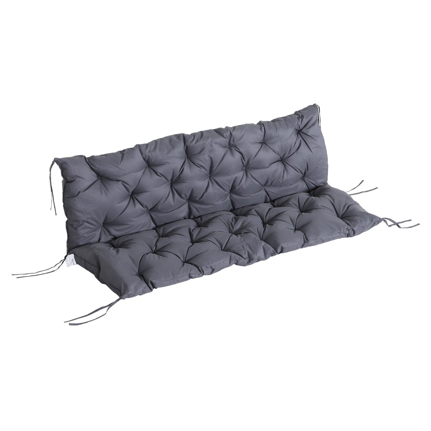 Garden bench cushion set, cotton, dark grey, 150x98x8 cm