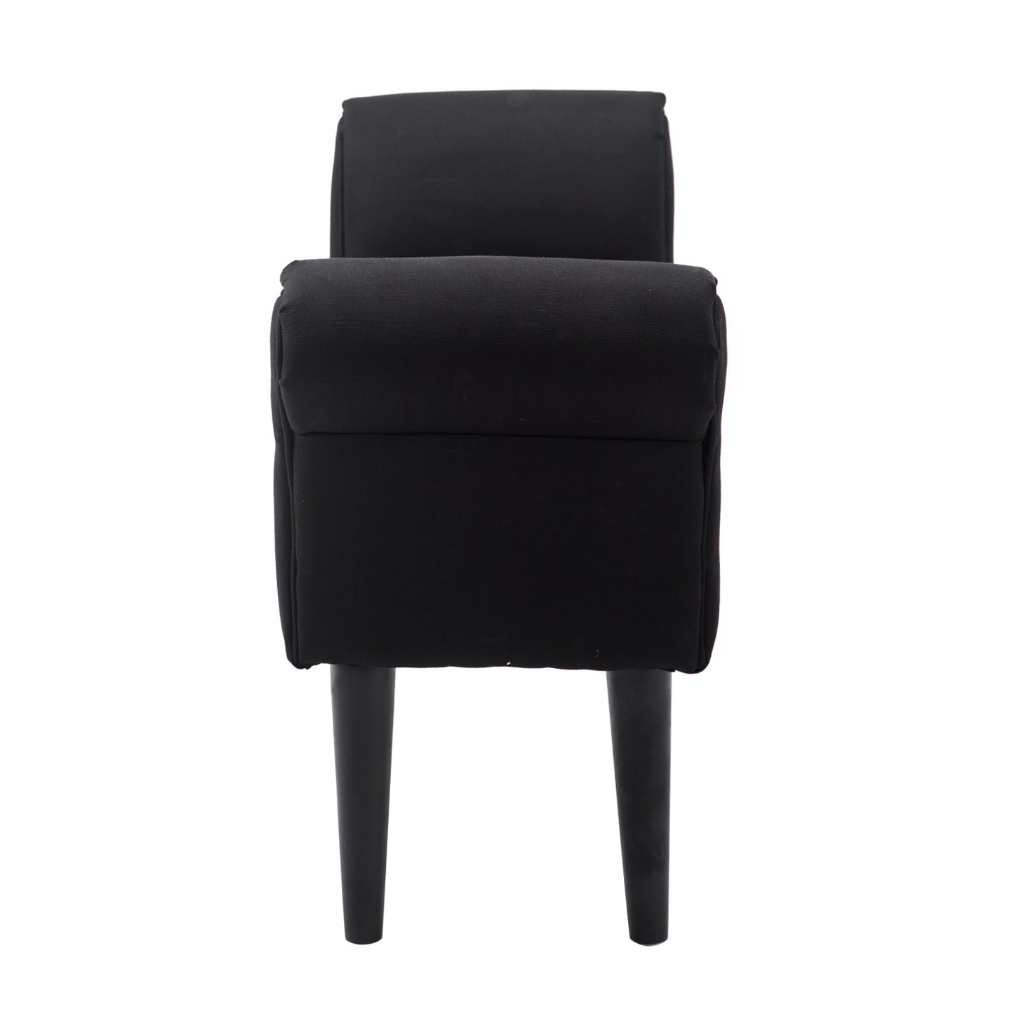 Black upholstered bedroom bench - MDF & Foam, 102x31x51 cm