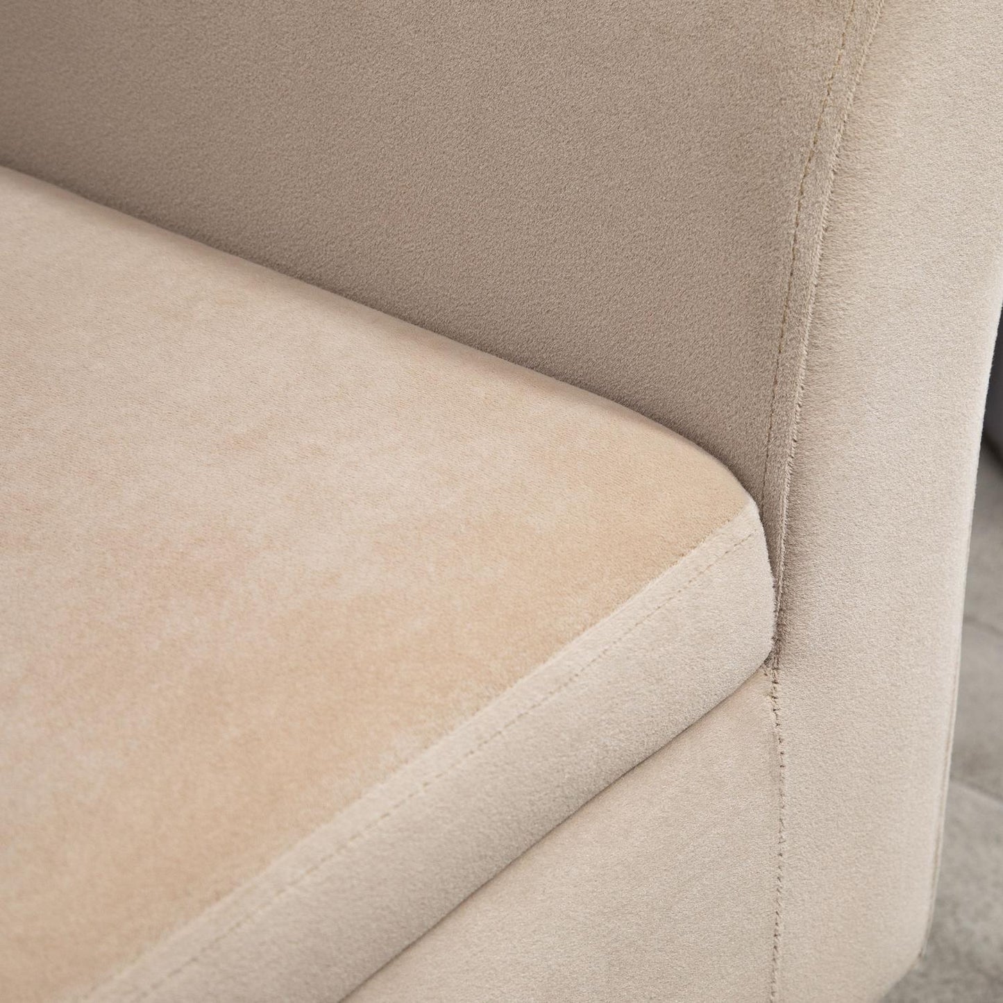 Modern upholstered bench with storage, velvety fabric