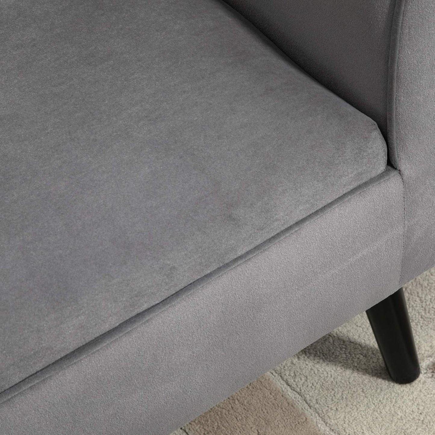 Gray Modern Storage Bench - Velvet, 118x42x66 cm