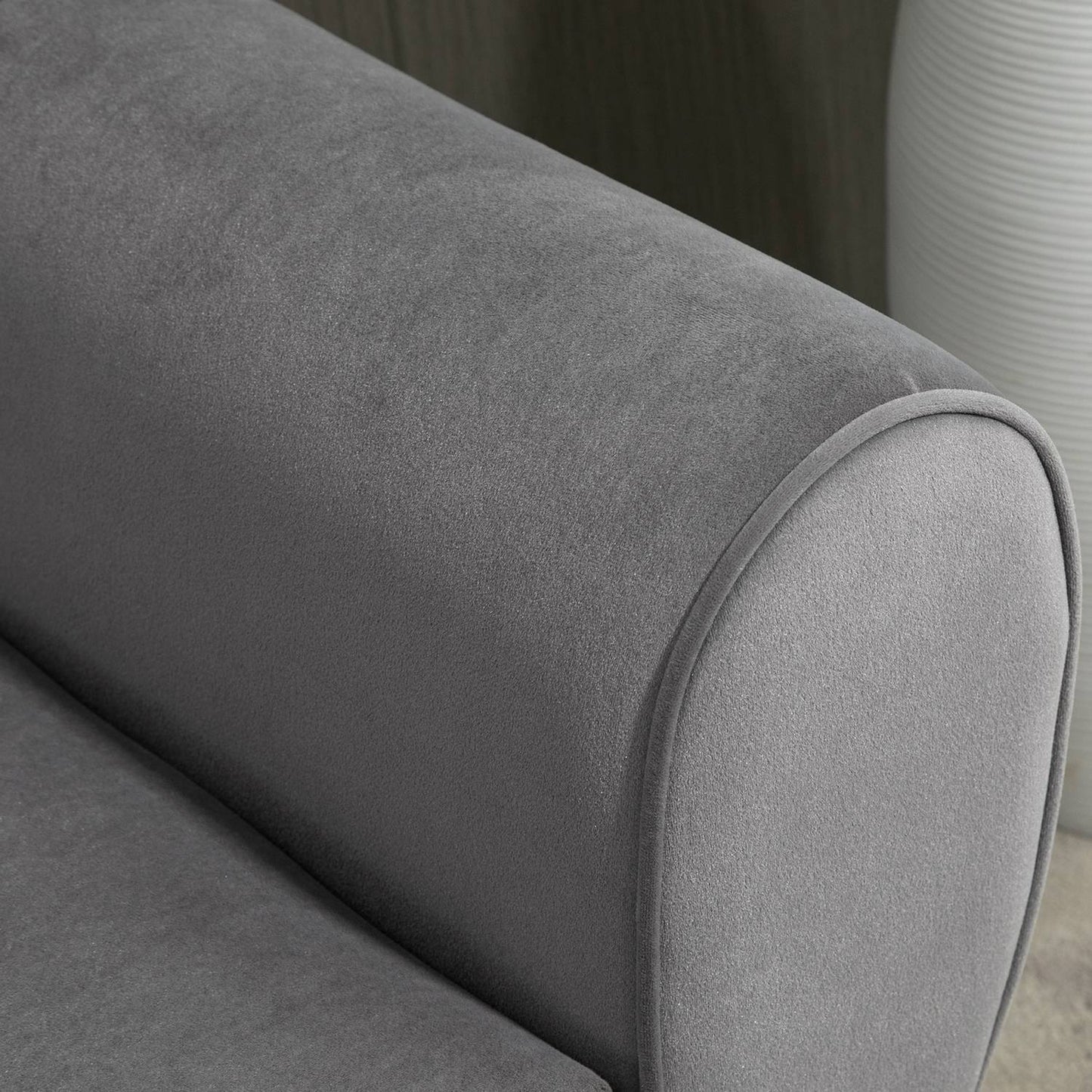 Gray Modern Storage Bench - Velvet, 118x42x66 cm