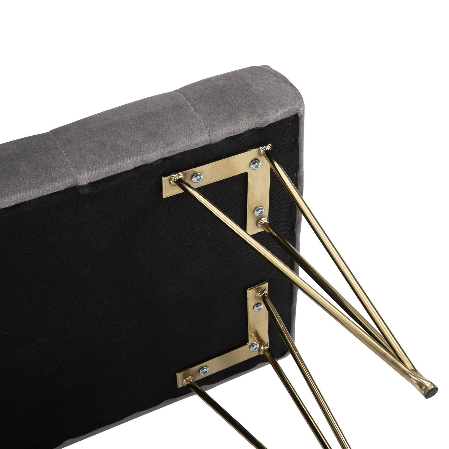 Gray velvet shoe bench - 116x44.5x49 cm, storage in entrance