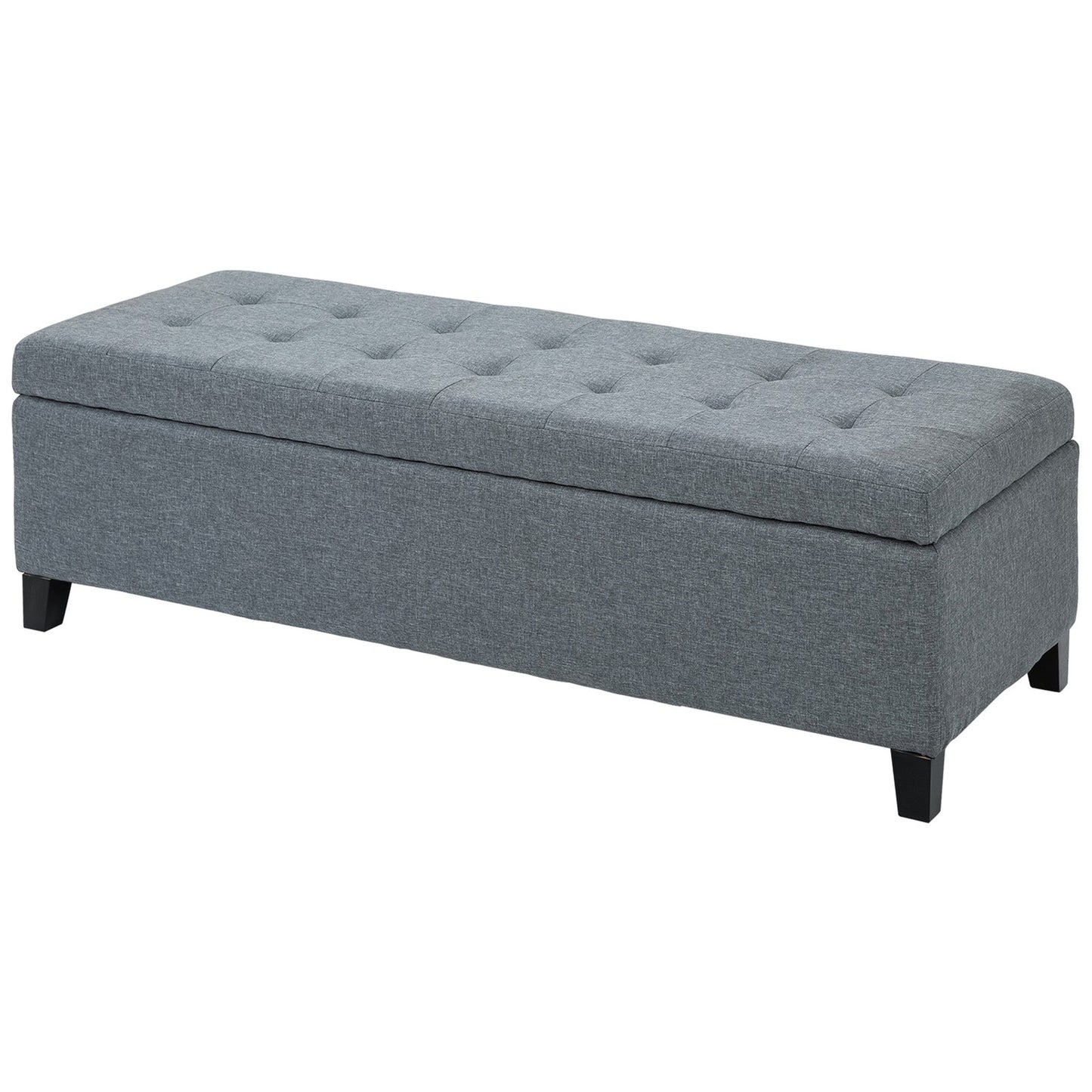 Gray upholstered storage bench - Linnelook Bed & Living Room