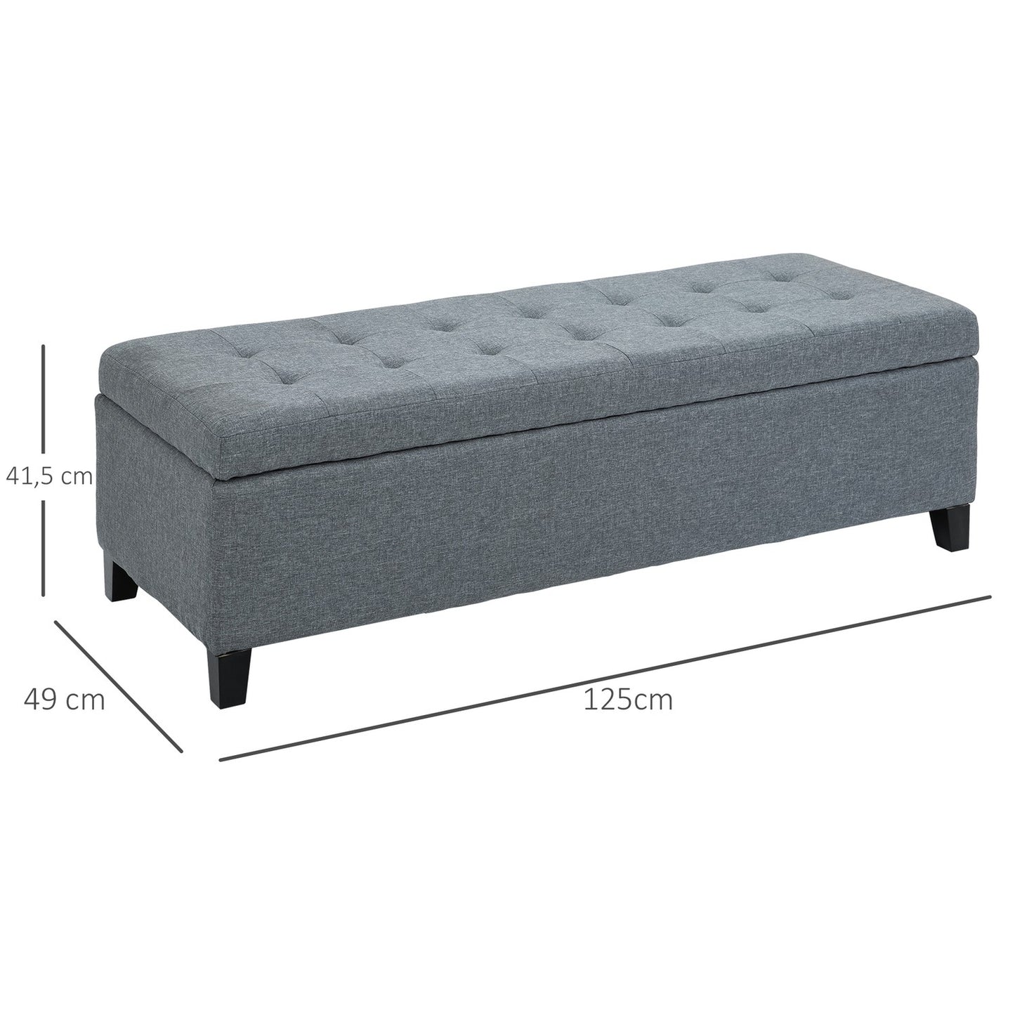 Gray upholstered storage bench - Linnelook Bed & Living Room