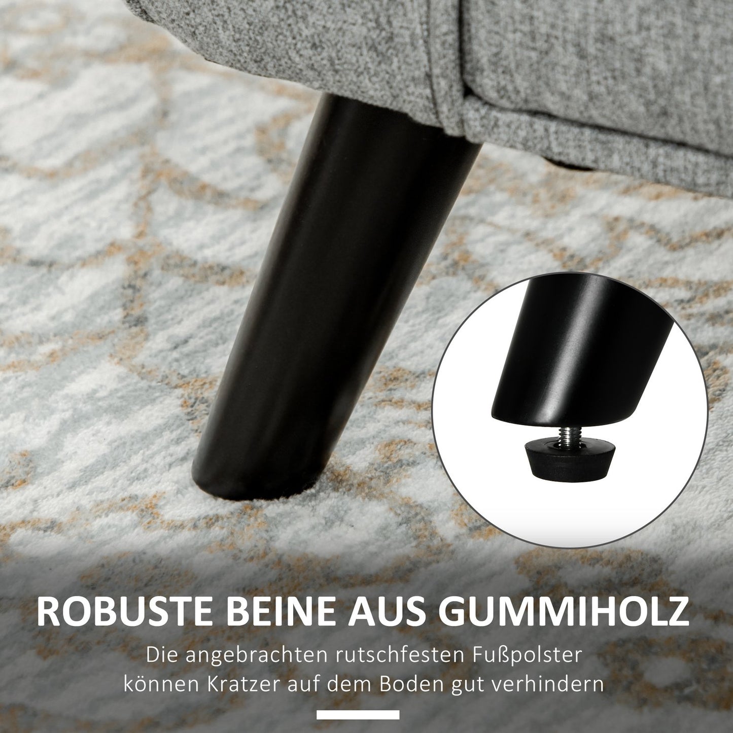 Upholstered storage bench with armrests - light gray linen