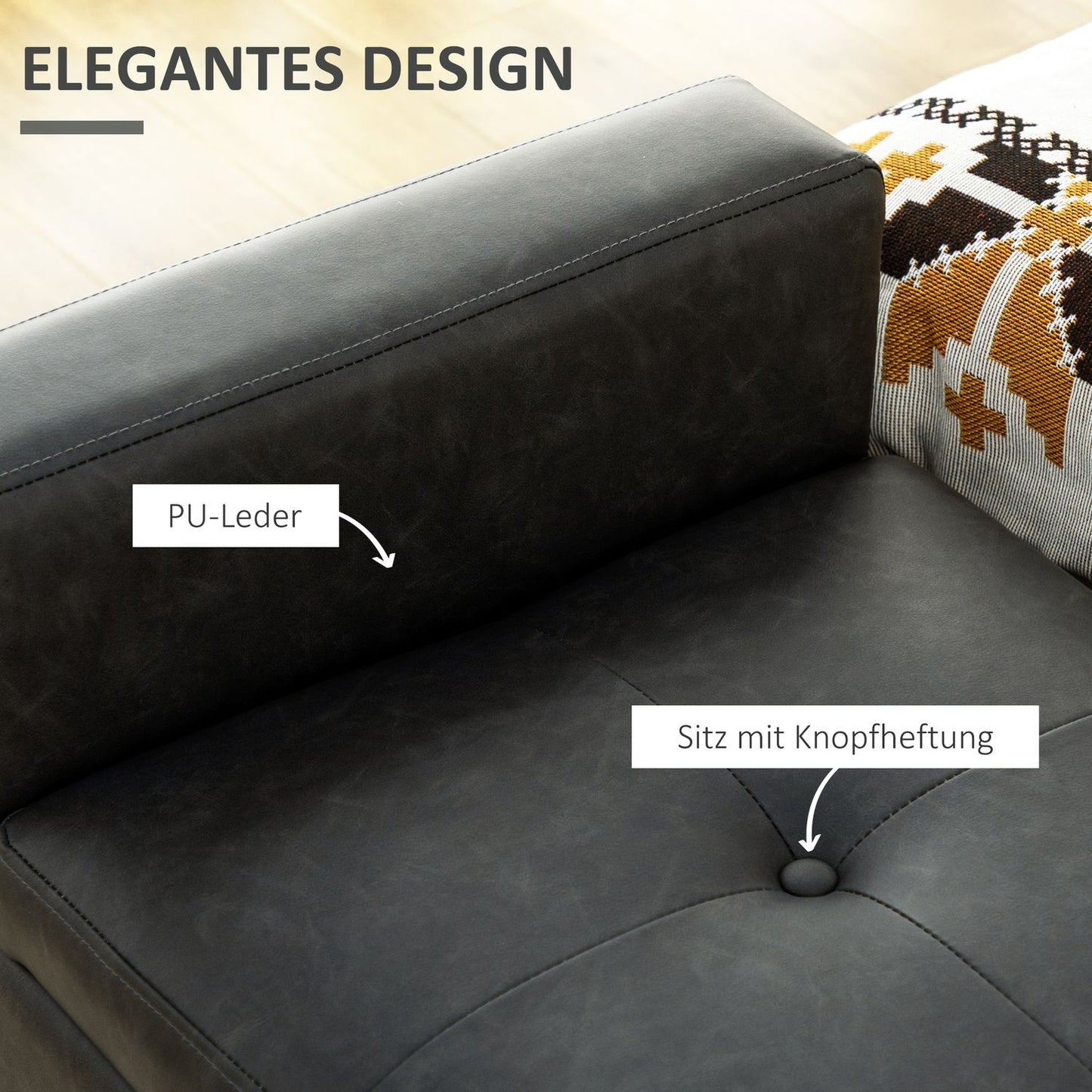Upholstered storage bench with armrests - soft-closing hinges