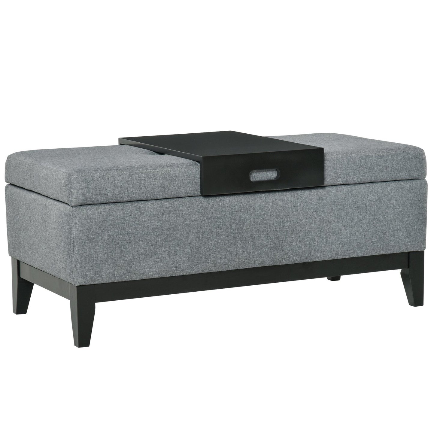 Upholstered storage bench, beige, 120 kg capacity