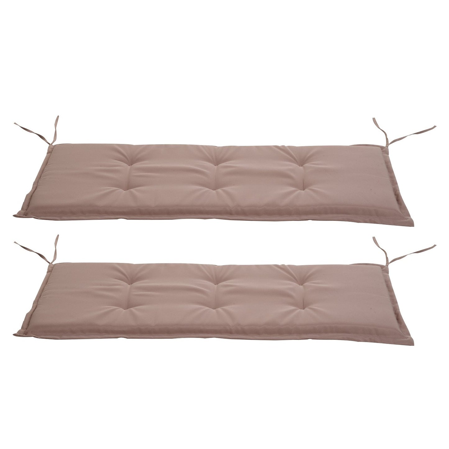 Beige polyester bench cushion set, soft padded, 120x54x5cm