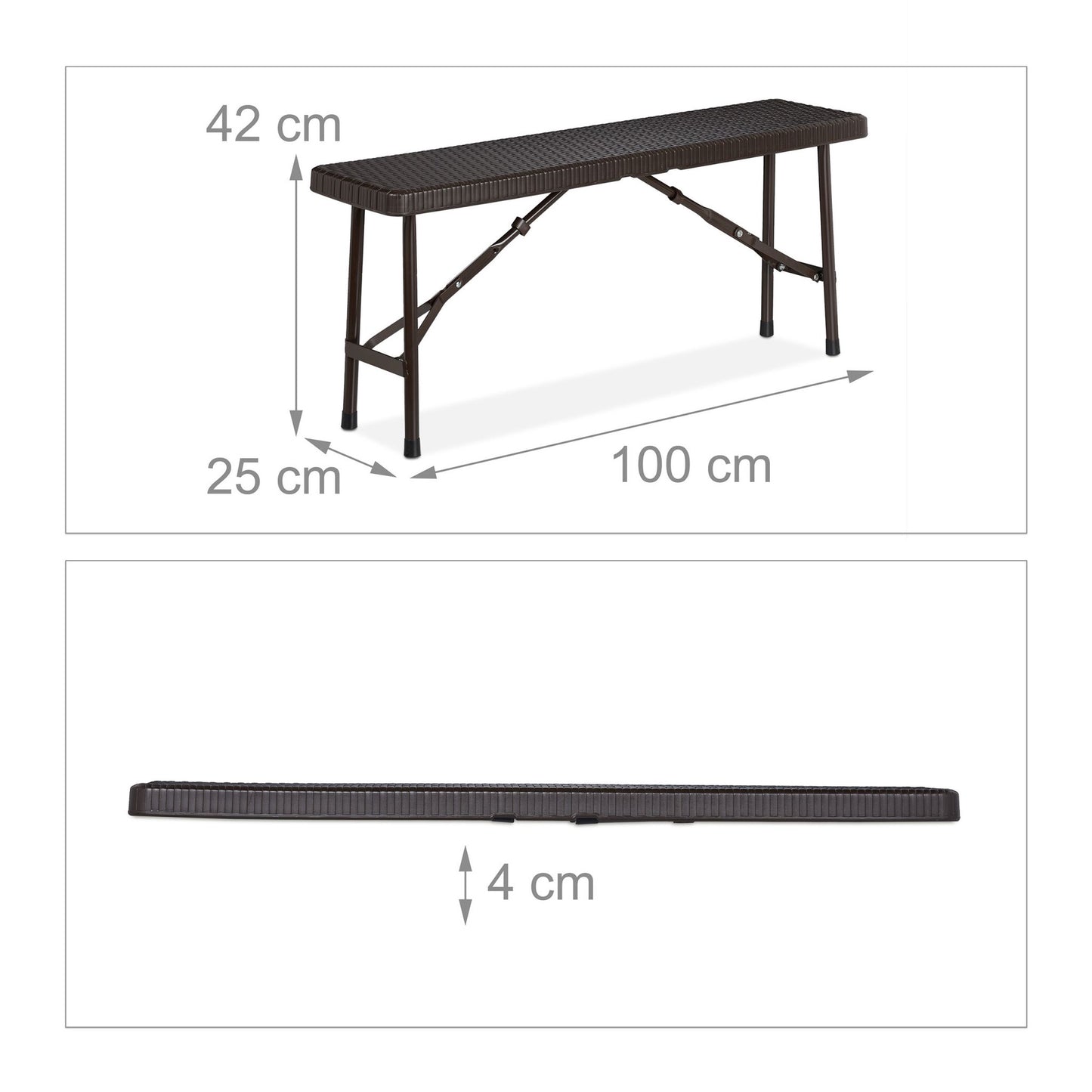 Bench set with 2 benches for brown beer