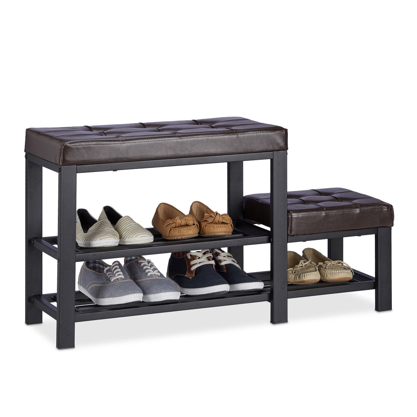 Bench with shoe storage and stool