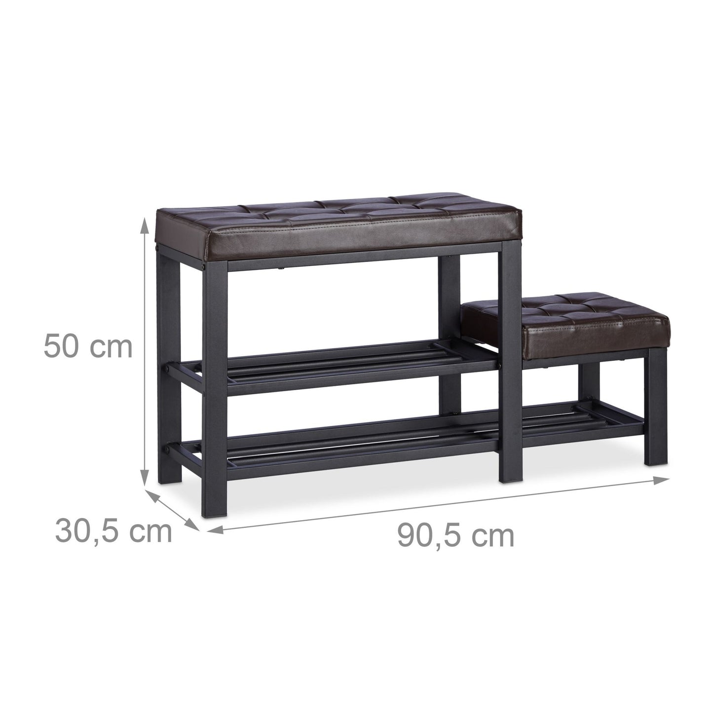 Bench with shoe storage and stool
